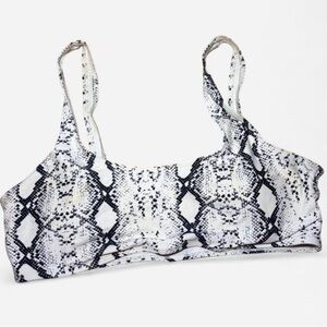 Snakeskin Print Bikini Top